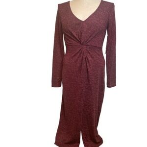 Threads & States Dress long sleeve twist front slit maxi New Sz Small
